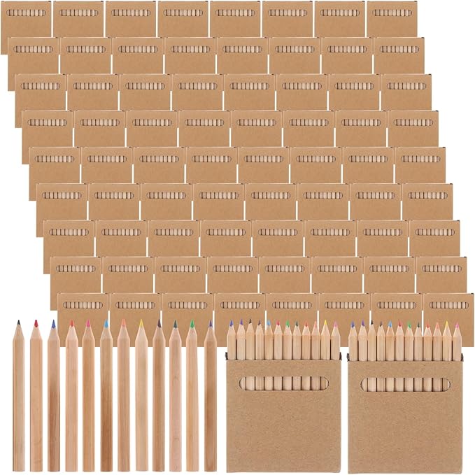 900Pcs/75 Boxs Colored Pencils Bulk Mini Drawing Pencils Set for Kids, 3.5inch Short Fat Color Pencils for Adult Coloring Books, Classroom School Drawing Birthday Wedding Party Favors, 12-Color