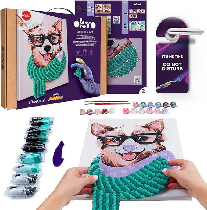 OKTO Art Kit Fashion Corgi | Arts & Crafts DIY Painting with Modeling Claу | Claу Kit for Painting | Painting Kits for Adults for Home Decoration Claу for Adults