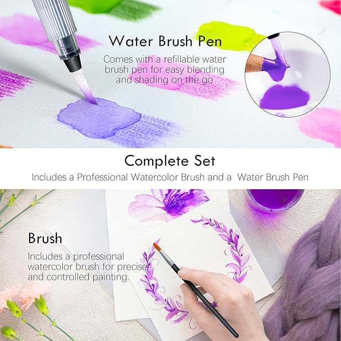 Professional Watercolor Pencils, Set of 72, Studio Collection Artist Pencils, Pre-Sharpened Water Colored Pencils, Firm Texture, Watersoluble, Great Holiday Gifts for Adult or Teens