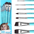 Face Paint Brush Set, Fuumuui 7 Pcs Professional Artist Paint Brushes for Face & Body Painting Art Makeup Kit for Halloween Cosplay Party Makeup Kit - Acrylic Painting Oil Gouache Watercolor