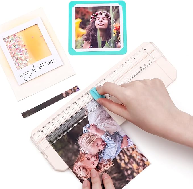 BAOFALI Mini Paper Trimmer with 1Cutting/1Scoring Blades Extending Ruler for Scrapbooking Craft, Paper, Postcards,Coupon, Photos,Label, Cardstock ect Closed Size Approx.26.5x8.5cm/10.4x3.3inch