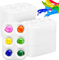 200 Pcs Small White Paint Palettes, 6 Well Rectangular Paint Tray Watercolor Acrylic Painting Holder Tray Art Palette for Students DIY Craft 4.96x3.38 Inch