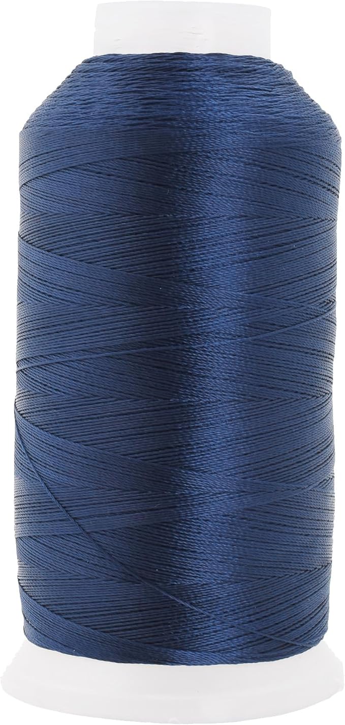 Mandala Crafts Denim Heavy Duty Thread - 1500 Yds Tex 70 Bonded Polyester Threads for Sewing Drapery, Jeans, Leather, Hair, Outdoor Marine Upholstery