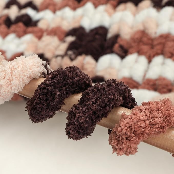 Jumbo Chunky Yarn for Hand Knitting - Super Thick Chenille Chunky Yarn for Crocheting - Extra Soft Bulky Fluffy Blanket Big Yarns 8 Jumbo Pack (27yds,8 oz Each Skein)