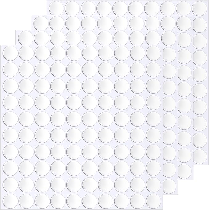 JANYUN 1500 Pcs Double Sided Sticky Dots Removable Round Putty Clear Double Sided Tape for Crafts No Trace Sticky Tack Adhesive Tape (20 mm)