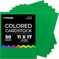 Hygloss Dark Green Bright Colored Cardstock - 11x17-Inch, 50 Sheets, 65 lb/ 176 gsm, Fade-Resistant, Acid-Free Color Card Stock Paper