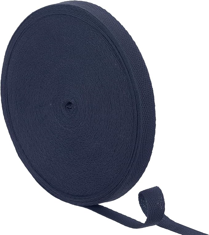 uxcell 23 Yards Cotton Twill Tape, 1/2-inch Herringbone Webbing Ribbon Bias Binding Tapes for Clothes Sewing, DIY Crafting (Dark Blue)
