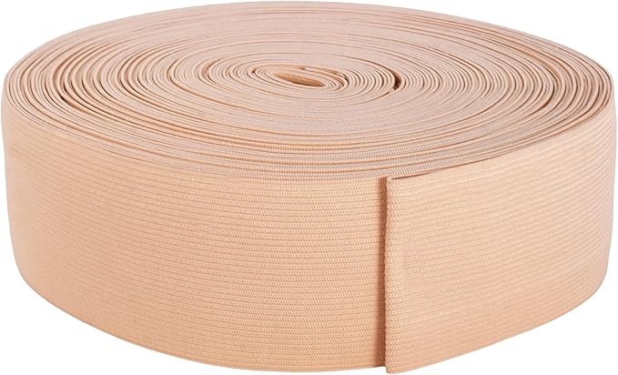 Mandala Crafts Wide 2 Inch Nude Elastic Bands Spool for Pants Waistbands Sewing and DIY Crafts, 25 YD Stretchy Flat Fabric Strap Knit Elastic Band for Wig