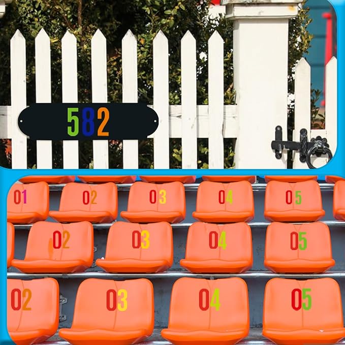 6 Sheets 4 Inch Mailbox Numbers Stickers Vinyl Decals,Self Adhesive Number Waterproof Large House Address Numbers for Outside Mailbox,Sign,Window,DIY Crafts,Door,Car,Home,Business(Multicolor)