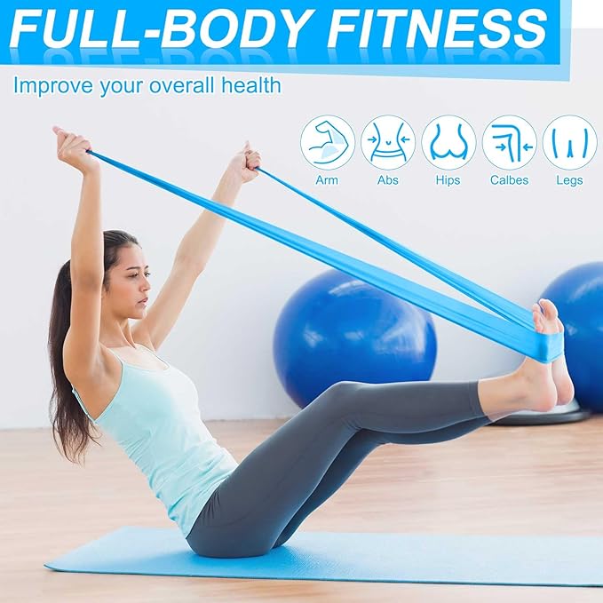 DEEKIN 10 Pcs Resistance Bands Professional Exercise Elastic Bands Latex-Free Yoga Starter Set for Pilates, Physical Therapy, Strength Training, Yoga, Working Out for Women Home Gym