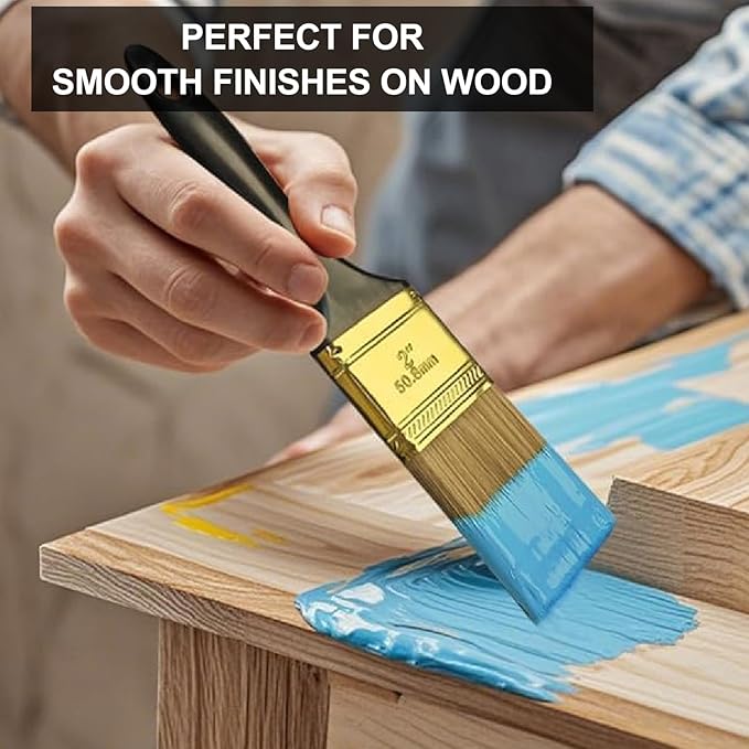 Great Andrew Paint Brushes, 10 PCS 2" Bulk Paint Brush Pack Multi use, Flat Paint Brushes Set for Walls Fences Trim Home Furniture