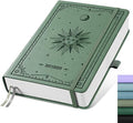 EMSHOI Graph Paper Notebook - 320 Pages, A5 Hardcover Leather, 100gsm Thick Paper, Square Grid Notebook for Women Men Work School Math Writing, Graphing, Engineering, 5.75 x 8.38, Green