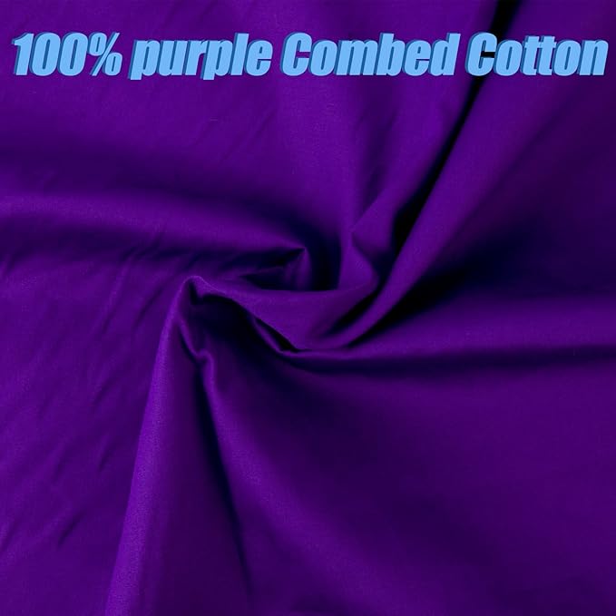 5 Yard Purple Cotton Fabric,Natural Cotton Poplin Fabric by The Yard, 59 Inches Wide 100% Cotton Fabric,Soft Embroidery Muslin Quilting Material for Sewing Material Apparel Cloth