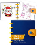Yoment Small Sketchboook for Drawing 5x5 Sketchbook for Kids Removable Sketch Boook 160 Pages Square Sketch Pad Travel Blank Drawing Book for Beginners,Artists,Gift Boxed,Blue