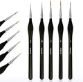 5PC Miniature Paint Brush for Fine Detailing, Detail Paint Brushes, Small Painting Brushes for Art, Crafts, Acrylic, Watercolor, Model, Face, Paint by Number, Figurine(Black)