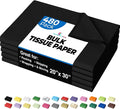 Party Solids Black Tissue Paper for Gift Bags - 20" X 30" Bulk Tissue Paper Black 480 Sheets - 10lb Newsprint for Packing, Birthday Gift Box Filler, Packing Supplies for Moving Supplies