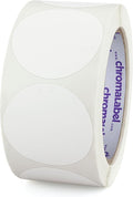ChromaLabel 2 Inch Circle Sticker Labels, Easy to Write On Round Colored Stickers, Permanent Adhesive Labels - 500 Sticky Dots per Roll, White Stickers