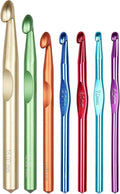 Aeelike Large Aluminum Crochet Hooks Huge Metal Crochet Hook Set - Crochet Needles for Thick Bulky Yarn Blankets - Beginners Big Crochet Set Size 6.5mm 7mm 8mm 9mm 10mm 12mm 15mm