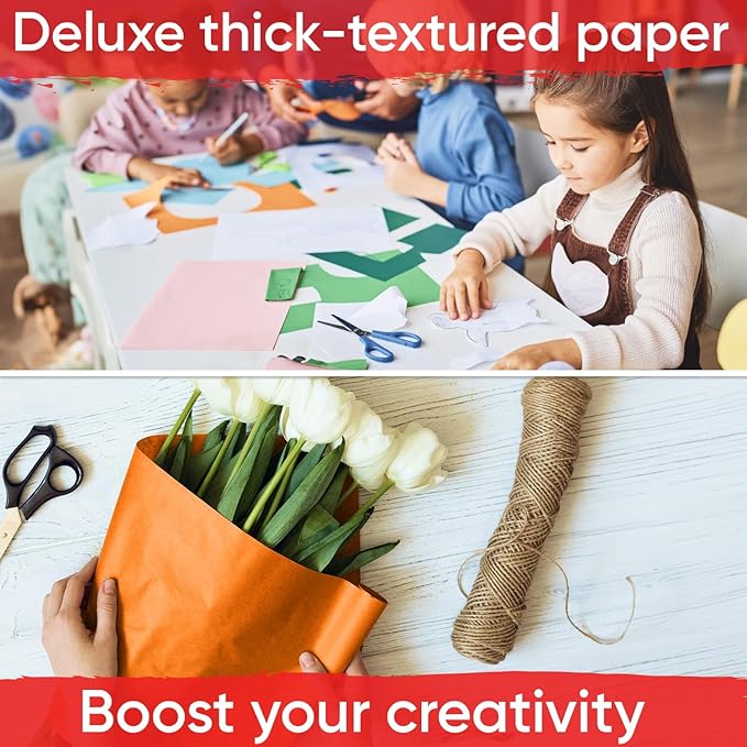 36" x 1200" (100 ft) Orange Kraft Paper Roll - Value Pack of 2, 45 lbs Thickness, Made in USA - Odorless, Non-Toxic, Safe for Kids - for School Projects, or Bulletin Board