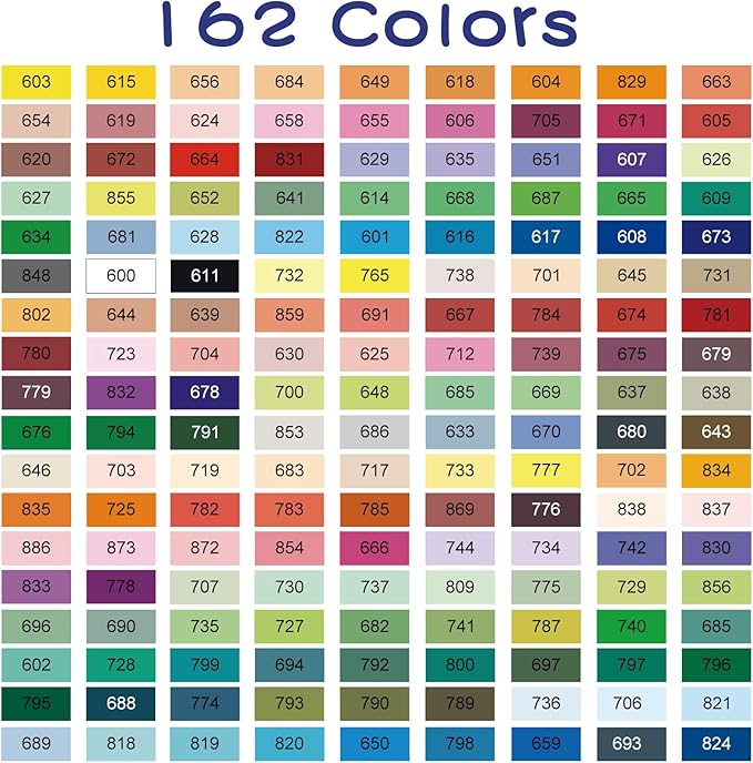 CaliMarker 162 Colors Acrylic Paint Markers Set – Professional Palette with Brush Tip (1–5 mm), Quick-Dry and Waterproof Ink for Rock, Wood, Glass, Metal, and Fabric