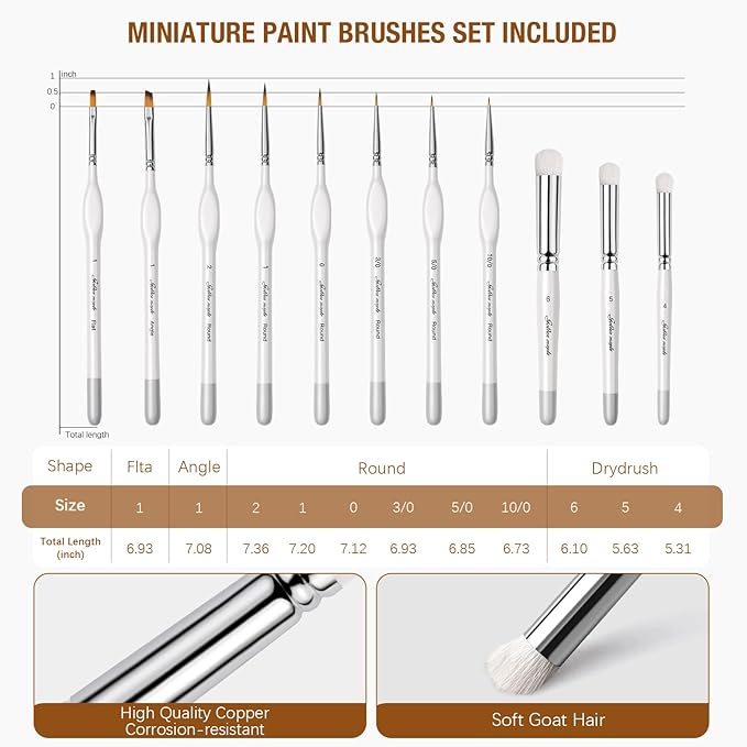 Wet Pallet for Painting Miniatures - Golden Maple 2 in 1 Dry and Wet Palette with Lid, Including 11 Miniature Paint Brushes,100PCS Palette Paper, 4PCS Sponges, Paint Brushes Holders