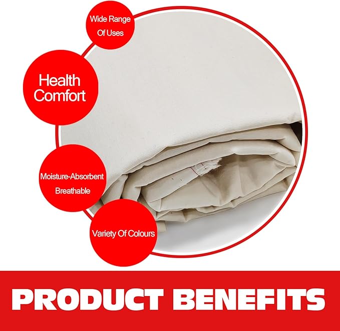 100% Ivory Cotton Fabric for Sewing by 3 Yard, 59”Width Quilting Fabric Medium Weight 5.8 oz, Muslin Fabric by The Yard, Embroidery Cloth