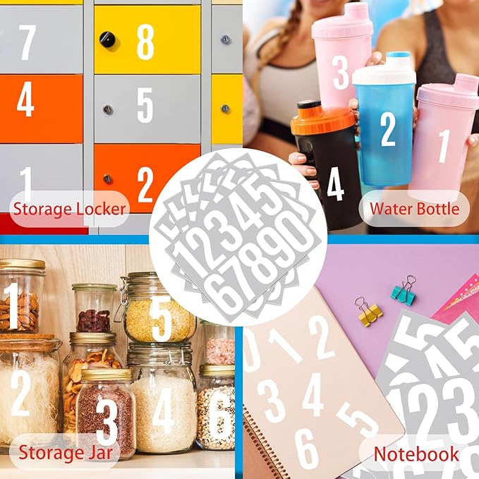6 Sheets 3 Inch Mailbox Numbers Stickers Vinyl Decals,Self Adhesive Number Waterproof House Address Numbers for Outside Mailbox,Signs,Window,DIY Crafts Making,Door,Car,Home,Business(White)