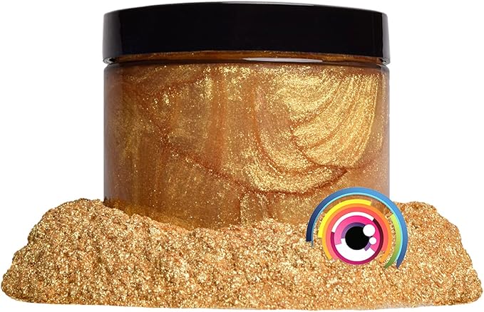 Eye Candy Pigments Premium Gold Mica Powder - Krysanthe Gold (50gr) - for Epoxy, Resin, Soap, Paint, Woodworking, Acrylic Pouring, Bath Bombs, Fishing Lures - DIY Arts and Crafts Additive