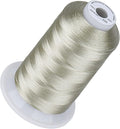 Simthread 5500Yds Embroidery Thread, 5000M High-Yardage 40WT 100% Polyester Thread – 170+ Vivid Colors, High-Speed Rated – Compatible with Brother, Singer, Janome & More - Warm Grey 399