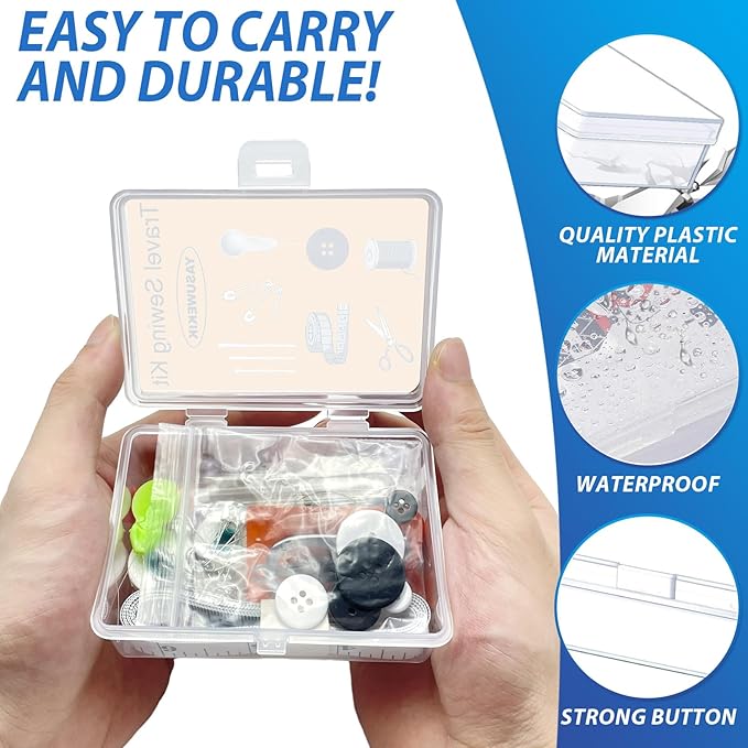 4 Pack Mini Travel Sewing Kits Bulk Small Emergency Sewing Kits Outdoor Survival Military Sewing Kits with Case for Wedding Operation Christmas Shoebox Stocking Stuffer Gift