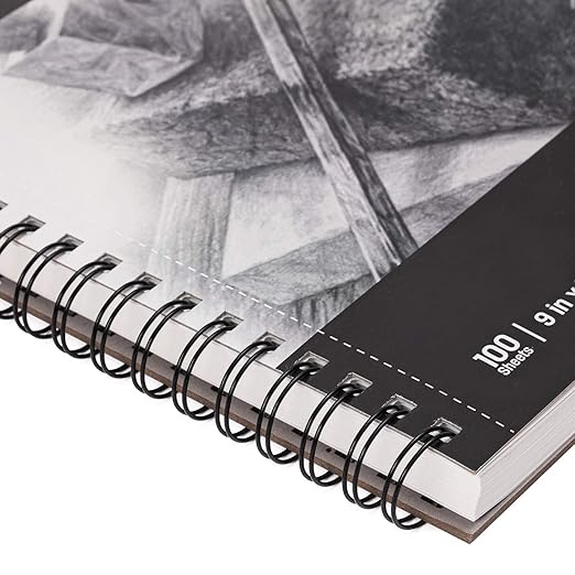 Amazon Basics Sketch Pad for Artists, 67 lb. / 100 gsm, 100 Sheets, 9"x12", White
