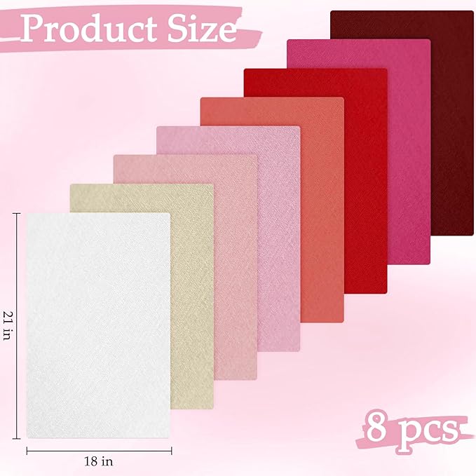 18 * 21inch Cotton Fabric, Premium Fabric Pure Quilting Fat Quarter Bundles Patchwork for Sewing DIY Craft (Red Series, 8PCS)