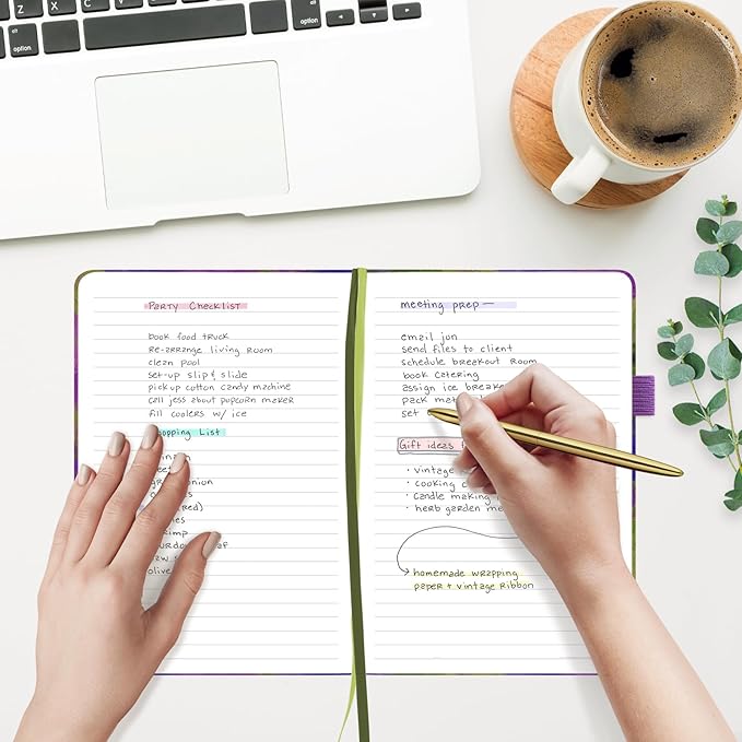 &And Per Se Lined Journal Notebook for Women&Men with Pattern, 160 Pages 100GSM Thick Paper, A5 Hardcover Journals for Writing, 5.7'' x 8'' (Lavender Grove)