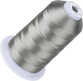 Simthread 5500Yds Embroidery Thread, 5000M High-Yardage 40WT 100% Polyester Thread – 170+ Vivid Colors, High-Speed Rated – Compatible with Brother, Singer, Janome & More - Grey Satin 817