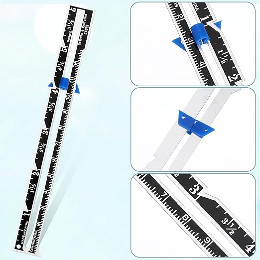 2 Pcs Seam Gauge for Sewing 5-in-1 T-Shaped Sliding Gauge Ruler Seam Gauge Fabric Quilting Ruler Sewing Gauge with Sliding Marker Measuring Tool Set for Knitting Crafting Sewing Beginner Supplies