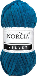 Soft Velvet Yarn Chenille Yarn for Crocheting Baby Blanket Yarn for Knitting Amigurumi Yarn Fancy Yarn for Crochet Weaving Craft (Mykonos Blue, 1 Skein)