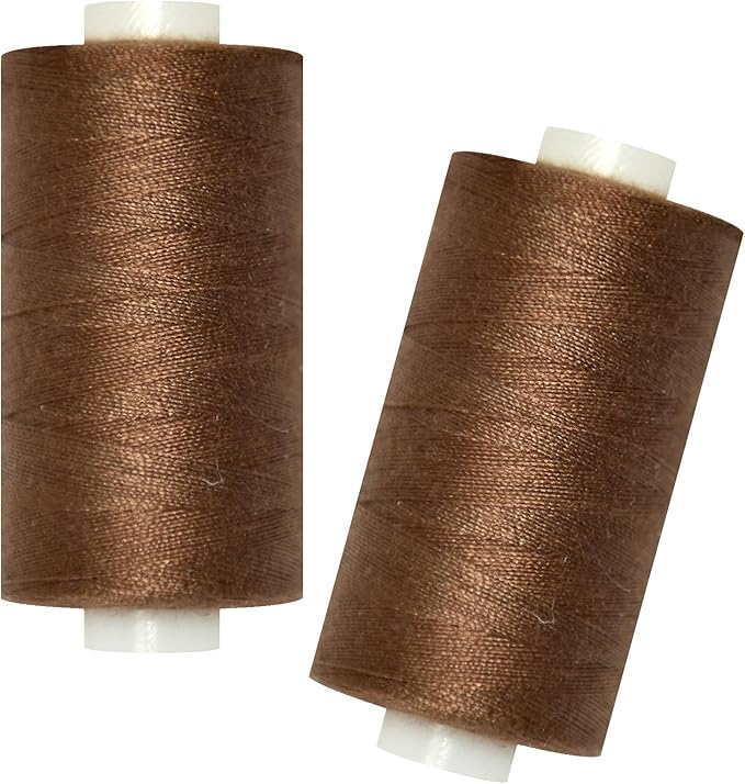 All Purpose Sewing Thread-2 Spools of Hand Polyester Sewing Thread for Sewing Machine for Hand and Machine Sewing(Brown, 2 spools)