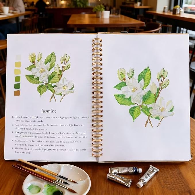 Workbooks Coloring Book Beginner Friendly Painting Kit Easy Nature Scenes Painting Set Art Crafts for Creative Exploration Gift for Adults Teens (The Fall, Without Palette)