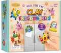 Make Your Own Clay Fridge Magnets Kit, Air-Dry Clay Crafts for Kids, Includes Instruction Book with 30 Designs, Makes 12 Fridge Magnets
