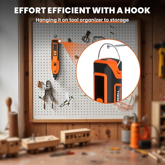 HARDELL Cordless Rotary Tool 12V, 6 Speed Power Rotary Tool with Display Screen, 80pcs Accessories, 2000mAh Fast-Charging Battery Rotary Tool Kit for Sanding,Carving,Polishing,Drilling,Cutting
