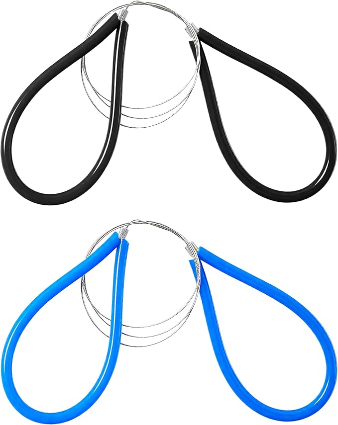 Clay Cutting Tools for Pottery Artists - 2 Pack Steel Wire Clay Cutters with Handles for Pottery Wheel, Trimming and Modeling (Blue & Black)