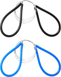 Clay Cutting Tools for Pottery Artists - 2 Pack Steel Wire Clay Cutters with Handles for Pottery Wheel, Trimming and Modeling (Blue & Black)