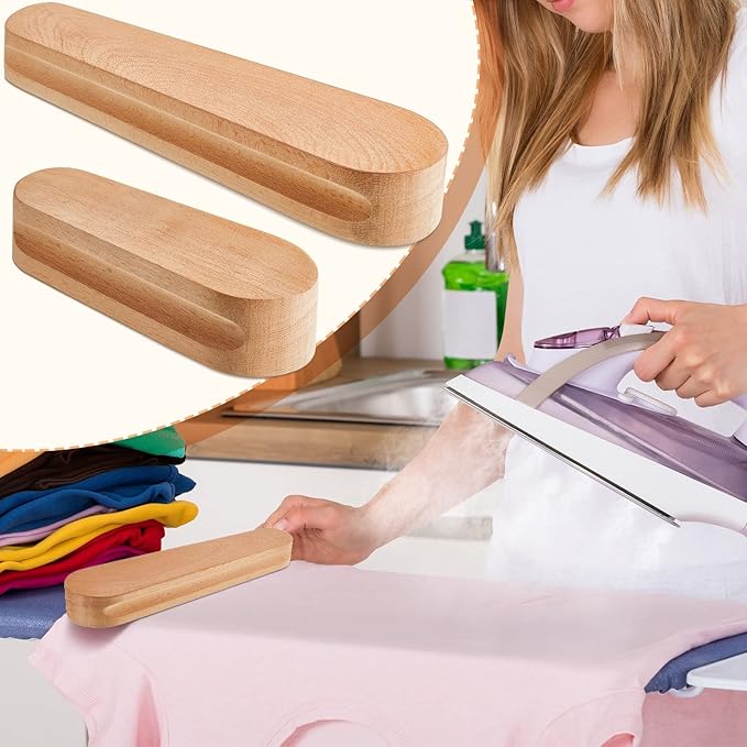 2 Pcs Beech Wood Tailors Clapper Wooden Clapper Sewing Tool Steam Iron Tailor Wooden Clapper for Sewing Quilting Ironing (7 Inch and 12 Inch)