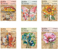 60 PCS Vintage Hard Card Flower Leaf Mushroom Butterfly Stickers, Aesthetic Decorative 3D Simulation Scrapbook Stickers for DIY Diary Junk Journal Handbook Journaling Scrapbooking Supplies Kit