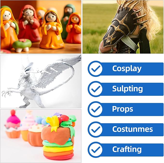 Moldable Cosplay Foam Clay Yellow Colors (300g) – High Density and Quality for Intricate Designs | Air Dries to Perfection for Cutting with a Knife or Rotary Tool, Sanding or Shaping