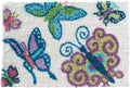 MIAOLLUN Latch Hook Kit, Hook Carpet Set with Pattern Printed, Butterfly DIY Crochet Yarn Rug Embroidery Shaggy 20.4X15inch/52X38CM
