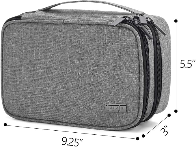 Luxja Sewing Accessories Organizer, Double-Layer Sewing Supplies Organizer for Needles, Scissors, Measuring Tape, Thread and Other Sewing Tools (NO Accessories Included), Gray