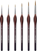 XDT#729 Micro Pin Point Artist Paint Brush 6 Piece Set Triangular Handle #00000#000#0#2#4#6, Fine Detailing Painting, Scale Models, Acrylic Watercolor Oil