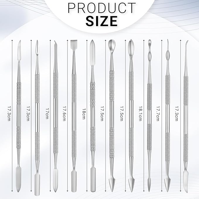 Honoson 10 Pcs Miniature Sculpting Tools Set Mini Stainless Steel Double-Headed Tool for Model and Convert Plastic, Resin and Metal Tabletop War Game Miniatures Models