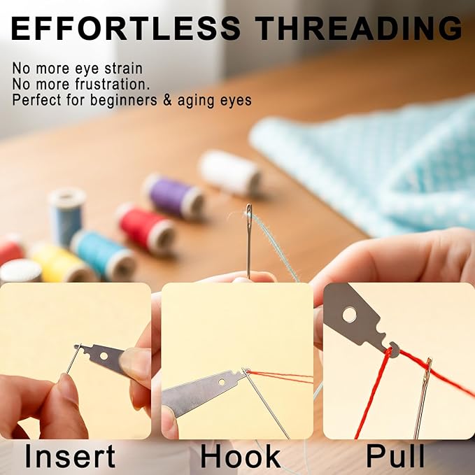 41Pcs Sewing Tool Set, Big Eye Steel Sewing Needle Kit, Complete Needle and Thread Repair Kit for Hand Sewing,Portable DIY Sewing Tool Set for Beginners